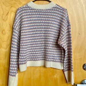 NWT Topshop crop -hots at hip knit sweater. Pink and Purple. US Size 8-10 Medium
